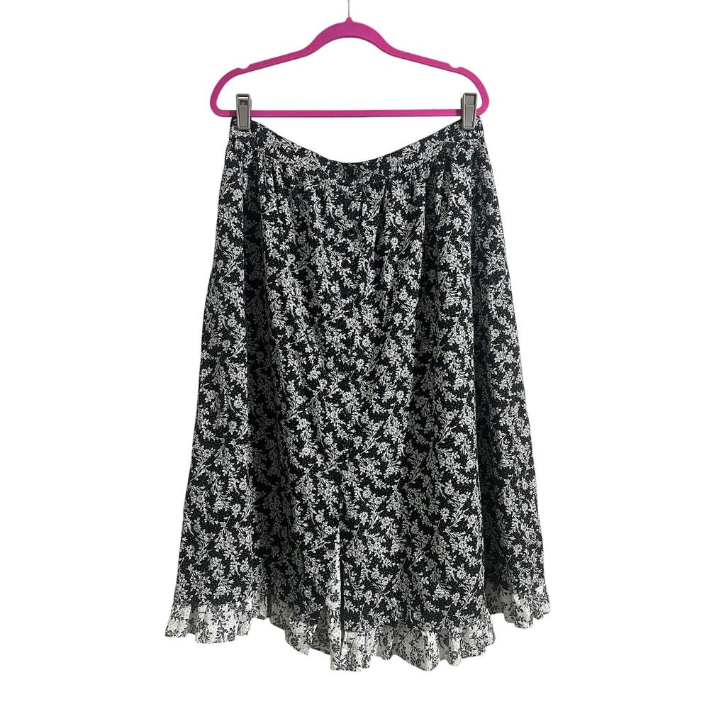 Personal Vintage Boho Cottagecore Prairie Whimsigoth Floral Button Front Skirt